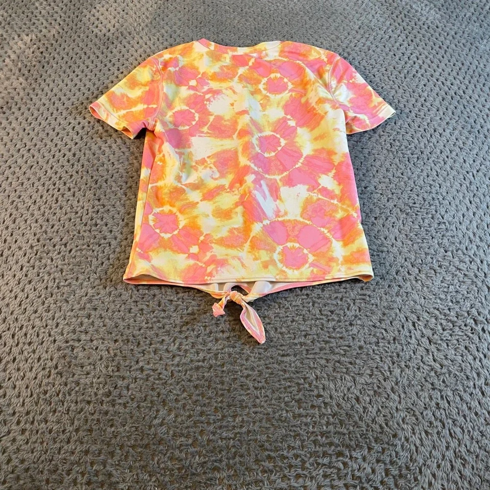 Old Navy Girls Tie Dye Rash Guard Size Large Tie Front Beach Pool Swim‎ Vacation